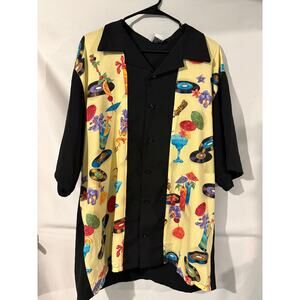 Tutti Hawaiian Cocktail Bartending Records Button Down Custom Shirt 3XL